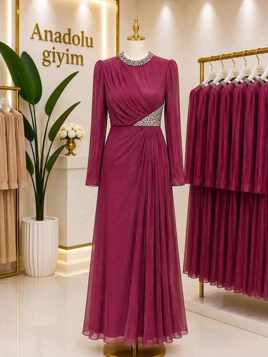 Kampanya Taş İşleme Elbise 17067 T-26 Rose