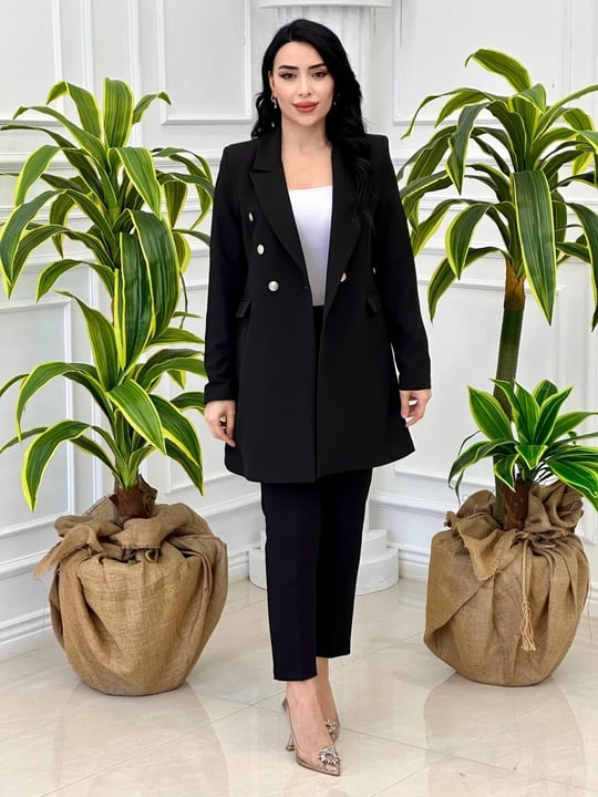 Kapak Detay Blazer Ceket 14519 T-24 Siyah