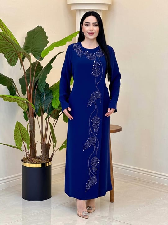 Kapak Görünümlü Anne Elbise 1024 Saks
