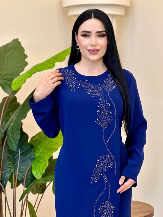 Kapak Görünümlü Anne Elbise 1024 Saks