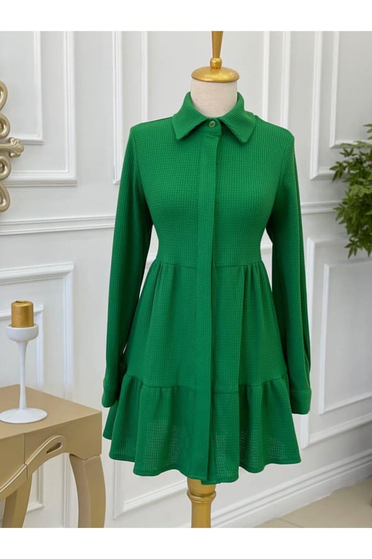 Katlı Salaş Tunik 2074 Yeşil