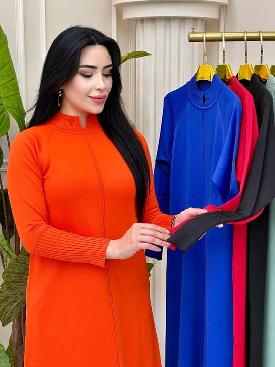 Kol Etek Uçu Fitilli Tunik 34106 t-24 Turuncu