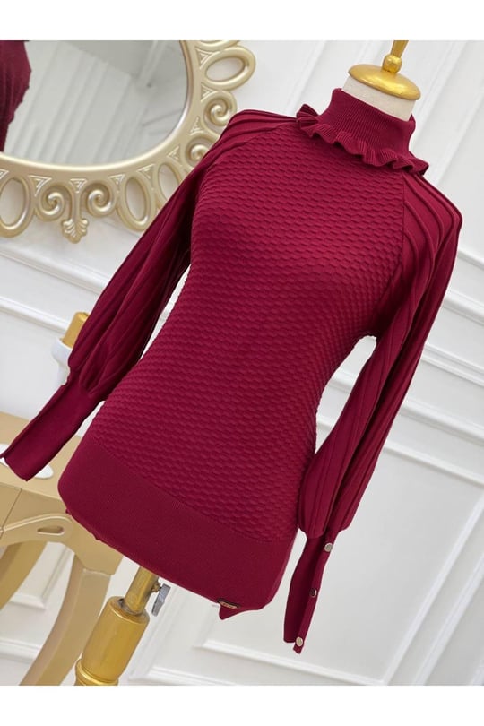 Kol Şeritli Kazak 2239 Bordo