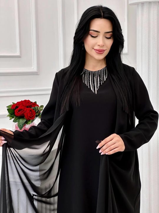 Kolye Detay İkili Takım 6117 T-24 Siyah