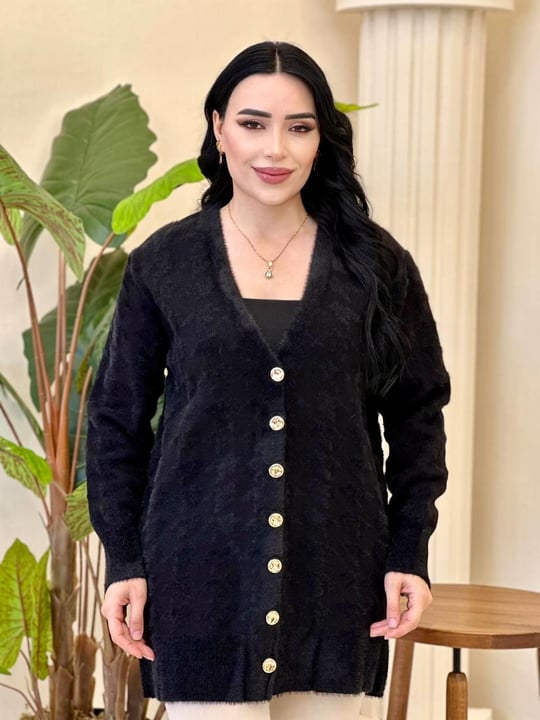 Korman Angora Detaylı Hırka 140449 T-25 Siyah