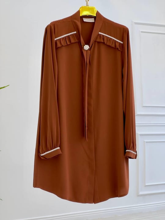 Kravatlı Araboy Tunik 1061 t025 Kiremit