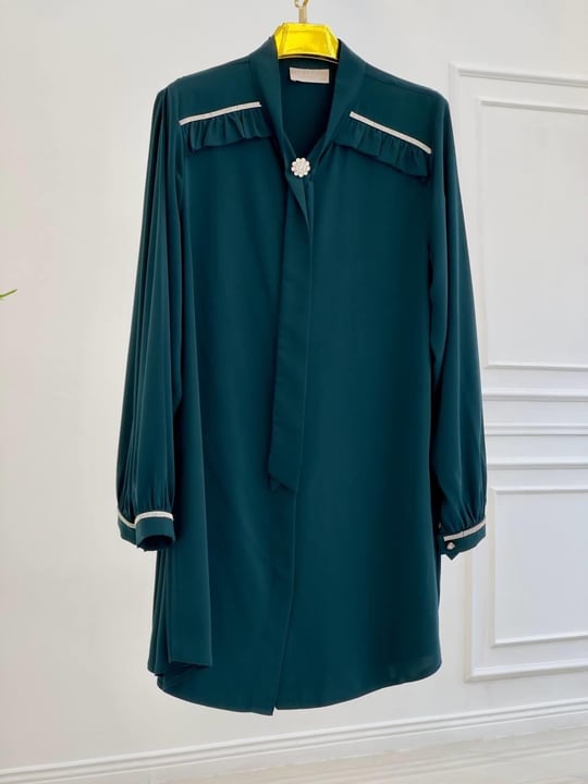 Kravatlı Araboy Tunik 1061 t025 Zümrüt Yeşil