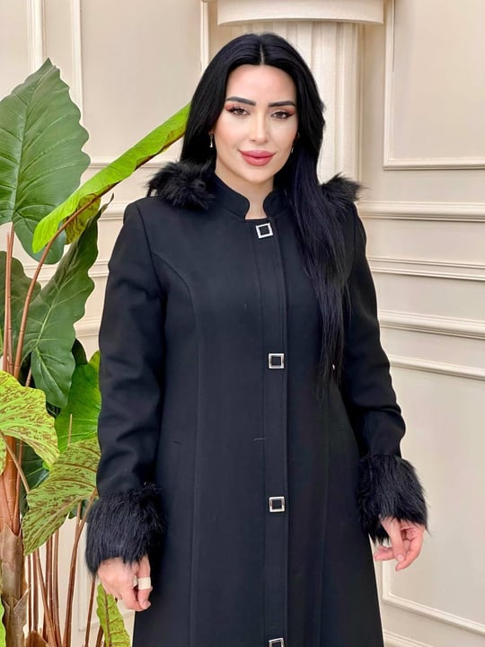 Kürk Detay Kaşe Manto 825 Siyah