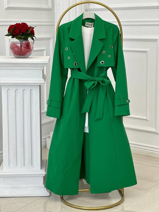 Kuş Gözü Detay Trenç Kap 4102 T-24 Benetton Yeşili