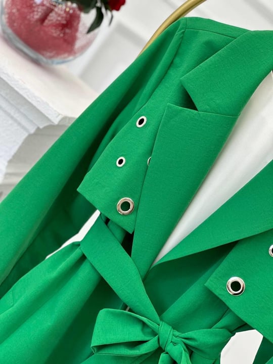 Kuş Gözü Detay Trenç Kap 4102 T-24 Benetton Yeşili