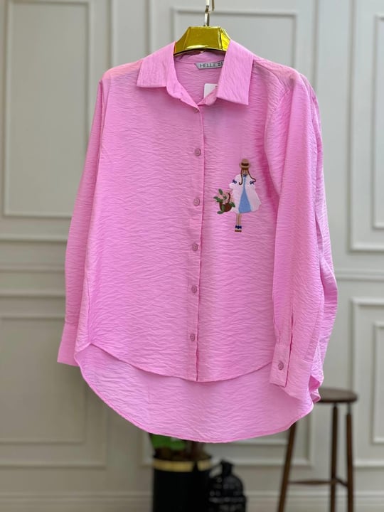 Nakışlı Cici Gömlek 5166 T-25 pembe
