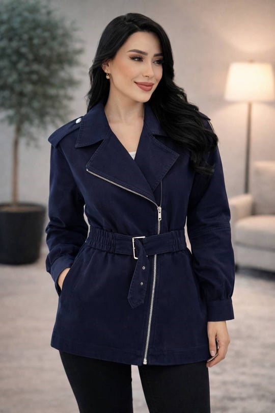 Omuz Apolet Denim Ceket 7306 T-26 Lacivert