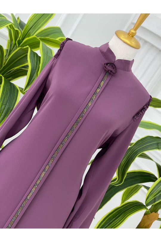 Omuz Fır Fır Anne Tunik 5264 Leylak