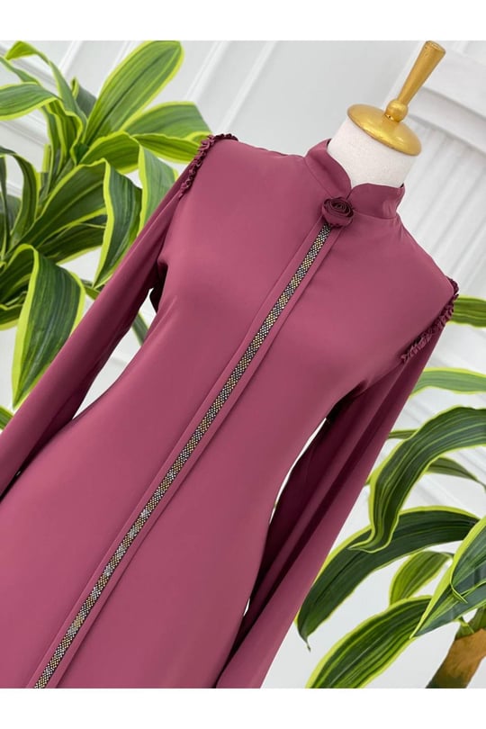 Omuz Fır Fır Anne Tunik 5264 Rose