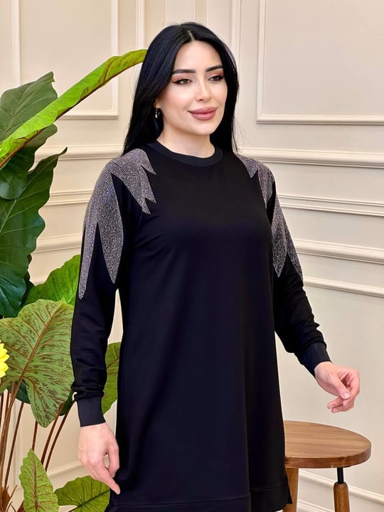 Omuz İşleme İkili Takım 208 T-025 Siyah
