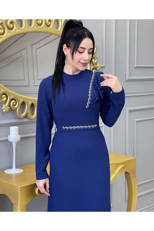 Omzu Fırfır Elbise 599 Saks