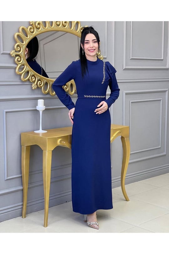 Omzu Fırfır Elbise 599 Saks