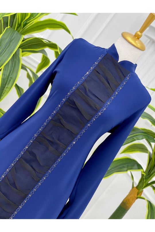 Önü Tül Drape Tunik 750 Saks