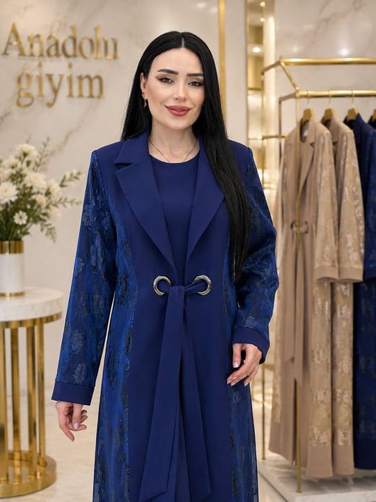 Organize Detay Abaya Elbise 3008 T-26 Saks