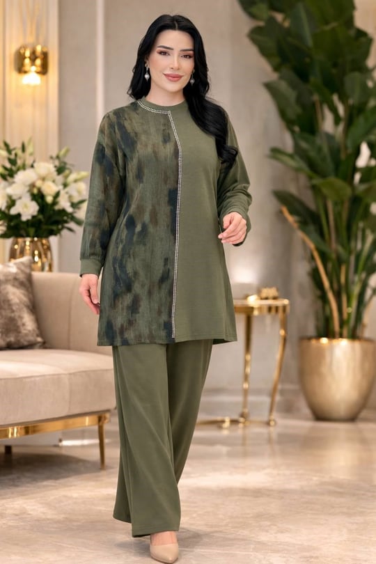 Oyşo Geçişli Anne Takım 1177 T-26 Haki