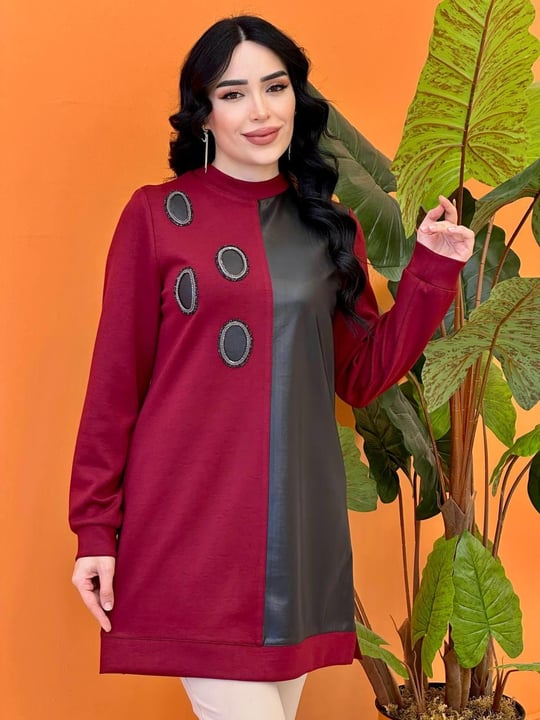 Palka Desen Oyşo Tunik 1091 T-25 Bordo
