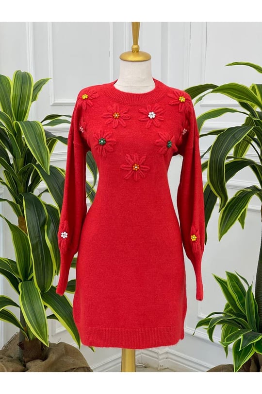 Papatya Desen Tunik 7626 Nar Çiçeği