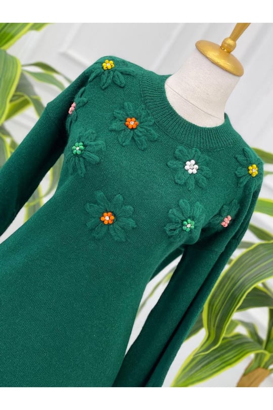 Papatya Desen Tunik 7626 Yeşil