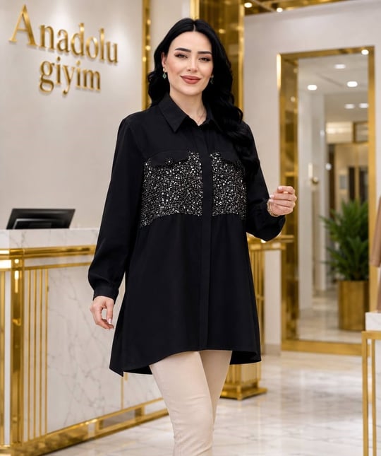 Payet File Spor Gömlek 19274 T-26 Siyah
