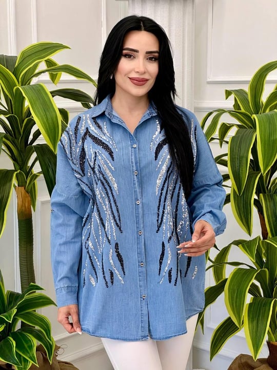 Payet İşleme Kot Gömlek 002 t-24 Kot
