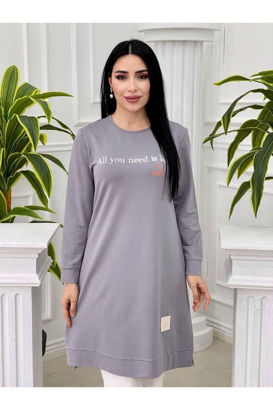 Penye Spor Tunik 714-Gri