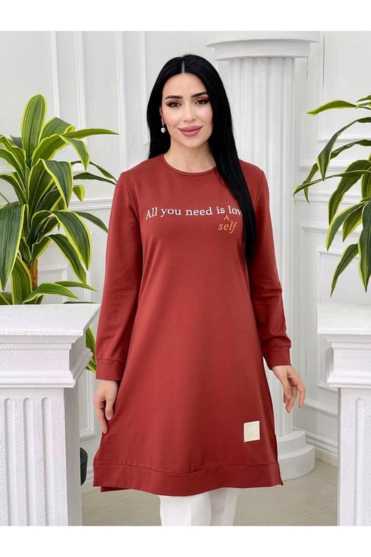 Penye Spor Tunik 714-Kiremit