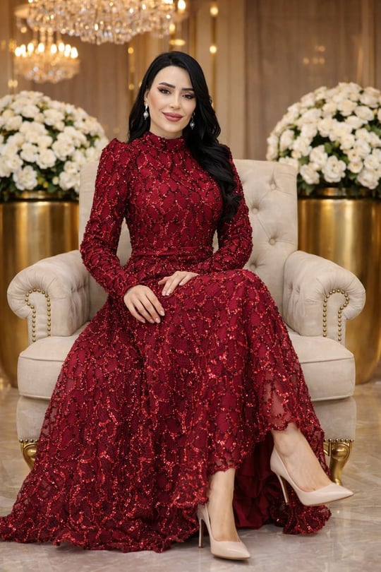 Petek Payet İşleme Abiye 7115 T-26 Bordo
