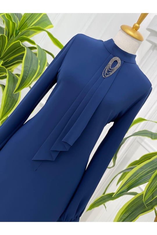 Pile Kravatlı Tunik 6376 Lacivert