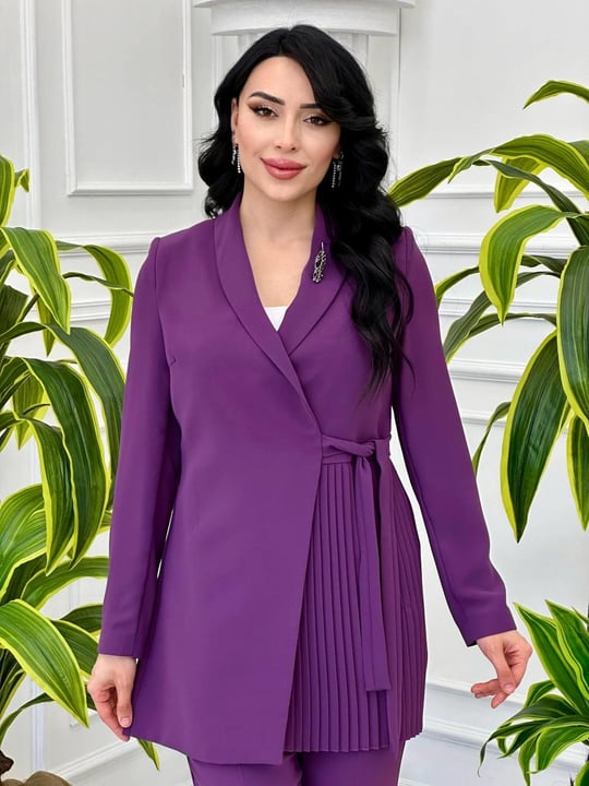 Pilise Detay Bağlamalı Takım 5700 Leylak