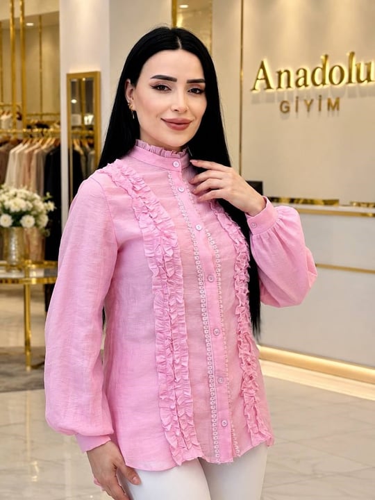 PırPır Şerit Gömlek 385 T-26 pembe