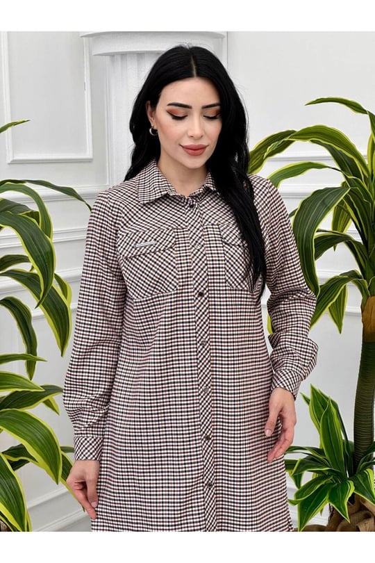 Piti Kare Spor Tunik 2144 Kahverengi