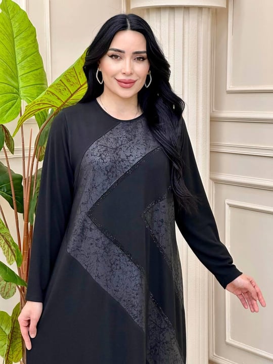 Pramit Desen Yumoş Anne Elbise 9001 t-24 Siyah