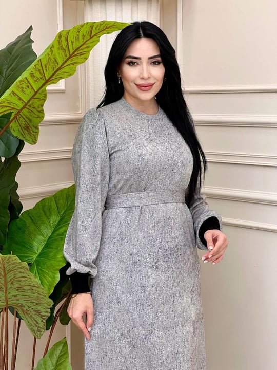 Ribana Detay Yaldızlı Elbise 1468 t-24 Taş