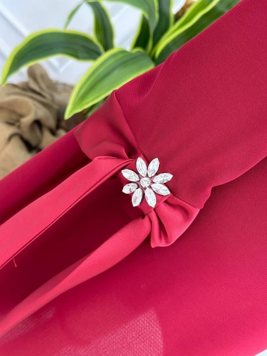 Saten Detay İkili Takım 22041 Bordo