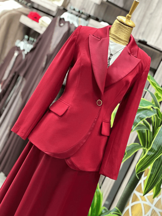 Saten Etekli Takım 3024 T-26 Bordo