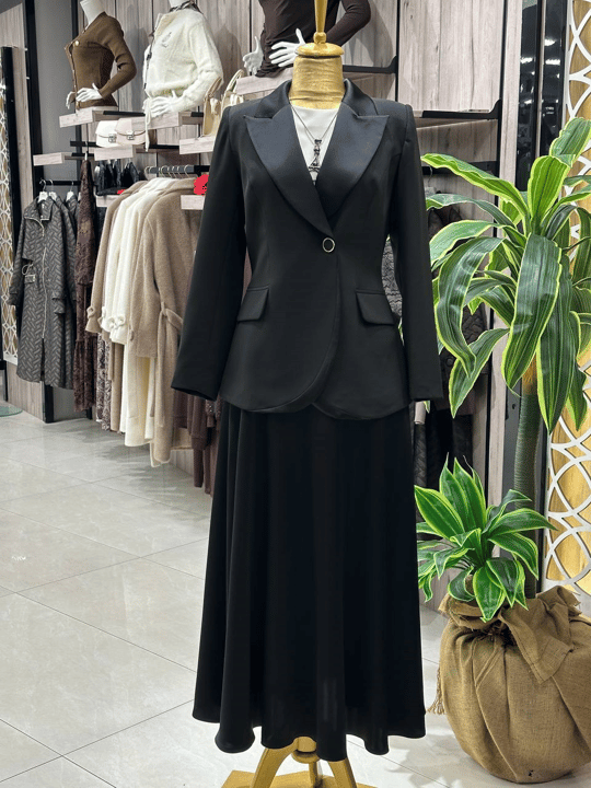 Saten Etekli Takım 3024 T-26 Siyah