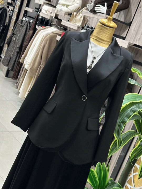 Saten Etekli Takım 3024 T-26 Siyah