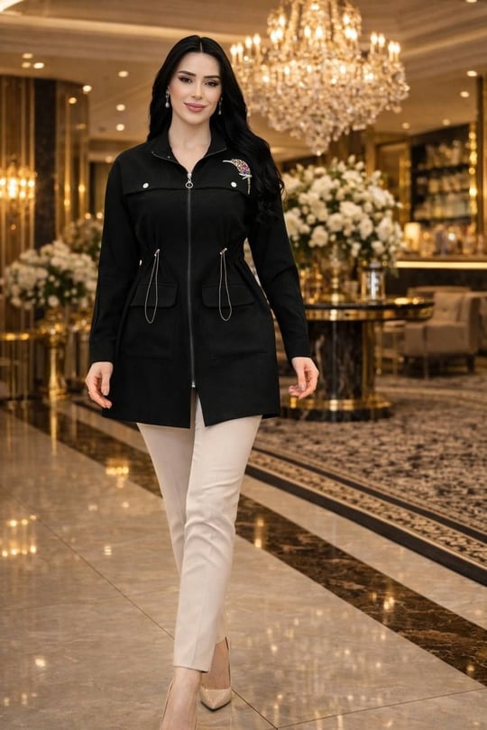 Serçe İşleme Çilek Giy-Çık 1079 T-26 Siyah