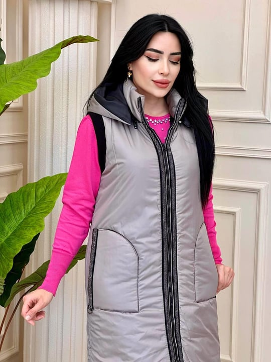 Şerit Taş Detay Şişme Yelek 17776 t-24 Vizon