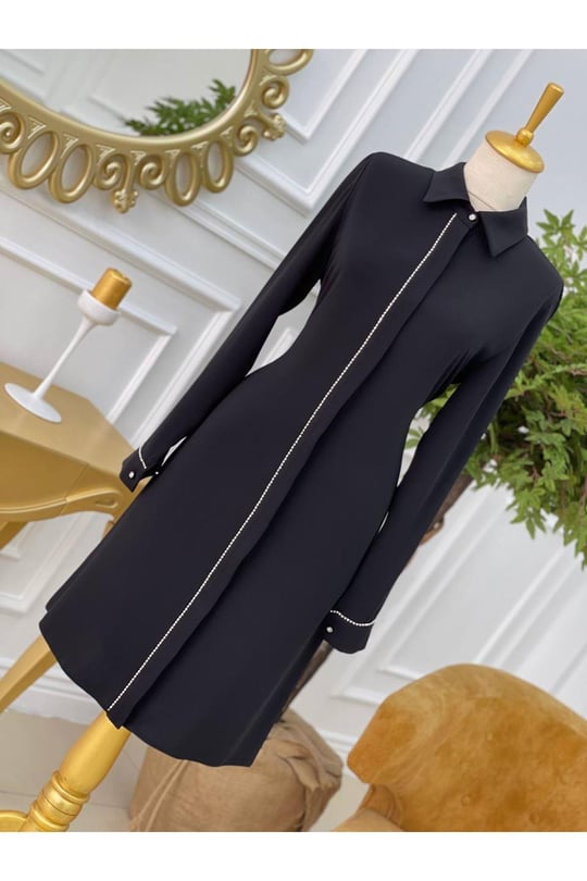 Şerit Taş Tunik 637 Siyah