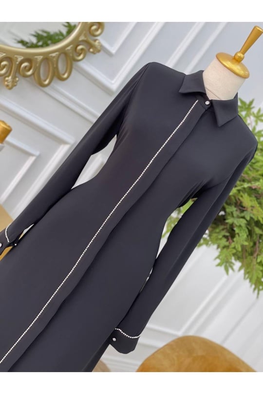 Şerit Taş Tunik 637 Siyah