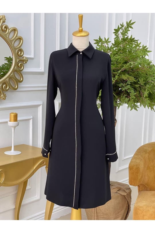 Şerit Taş Tunik 637 Siyah