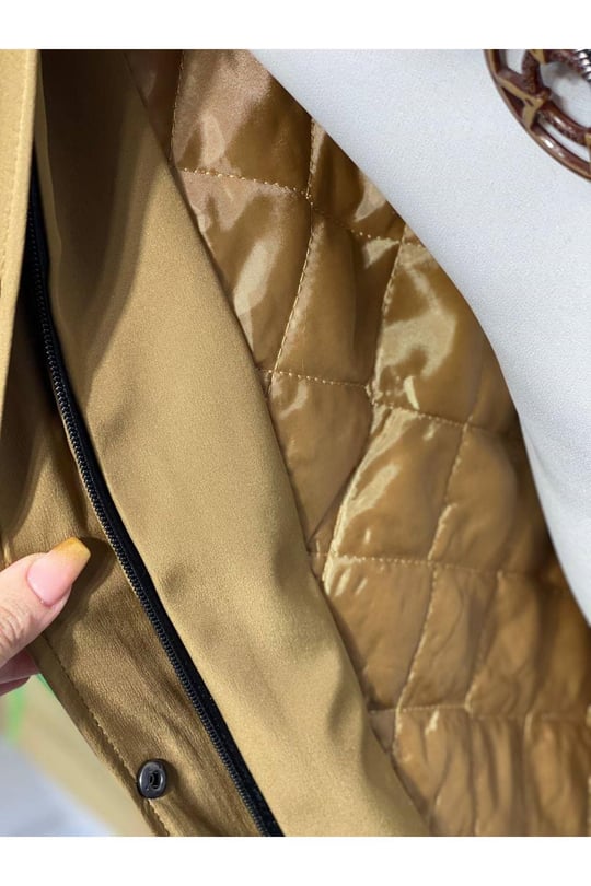 Şeritli Parka Kaban 4222 Camel