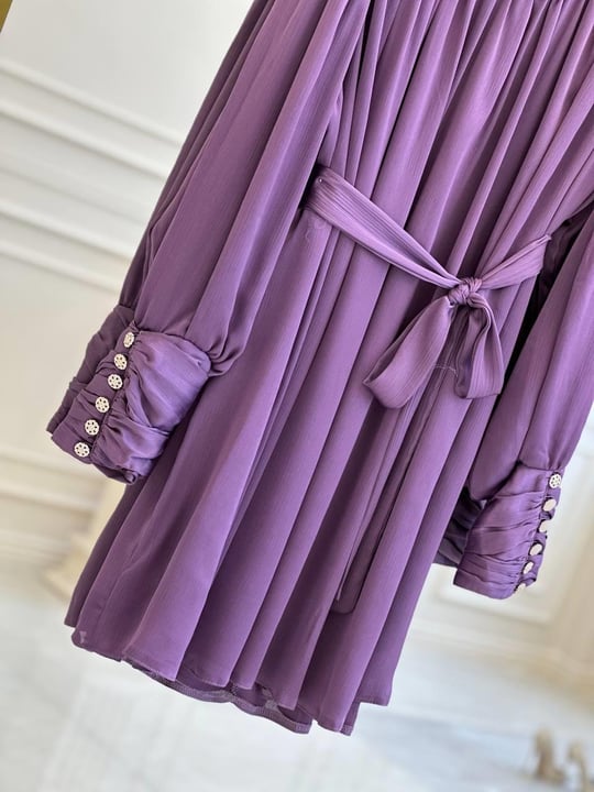 Şifon Bağlamalı Tunik 671 t025 Lila