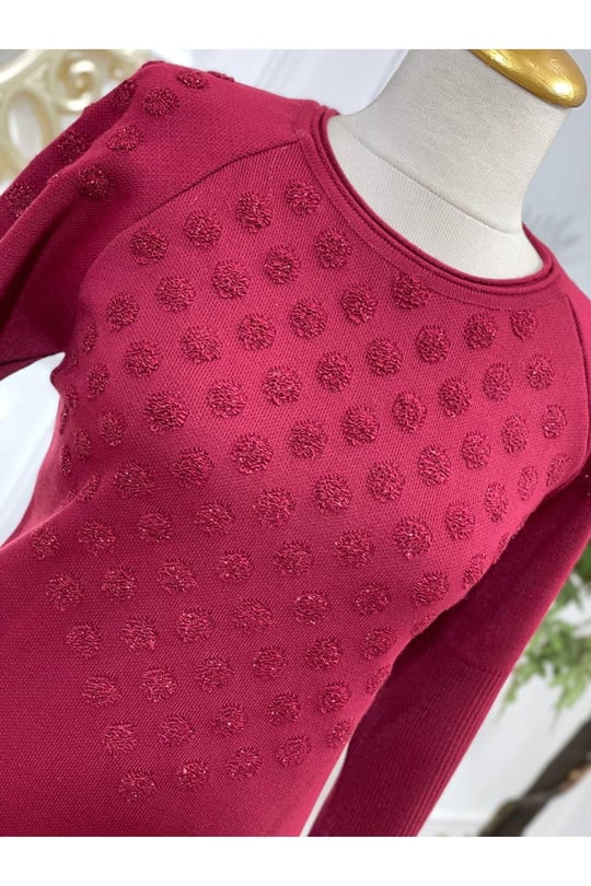 Sim Puanlı Kazak 2252 Bordo